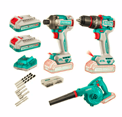 Kit Inal Taladro 76Nm+ Atornillador Imp 285Nm + Soplador 20V