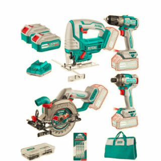 Kit 20V Taladro + Atornillador Impacto + Sierras