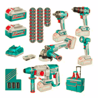 Kit Taladro + Llave de Impacto + Esmeril + Rotomartillo + Lampara