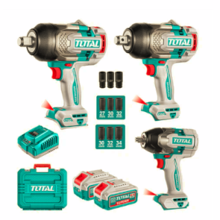 KIT 3 LLAVES DE IMPACTO 1750 - 1350 - 850 NM + Accesorios Total