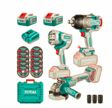 Kit Llave de Impacto 1750Nm + Esmeril 1000wMax + Linterna + Accesorios