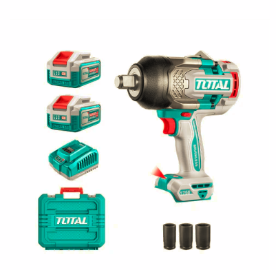 Llave Impacto Inalámbrica 3/4 1750Nm 20v + Accesorios Total