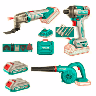 Kit Atornillador de Impacto 285Nm + Soplador 20V + Herramienta Multiuso 20V