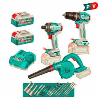 Kit Taladro 86Nm + Atornillador 285nm + Soplador 20V + Acc - ENTREGA DESDE 20 DE DICIEMBRE